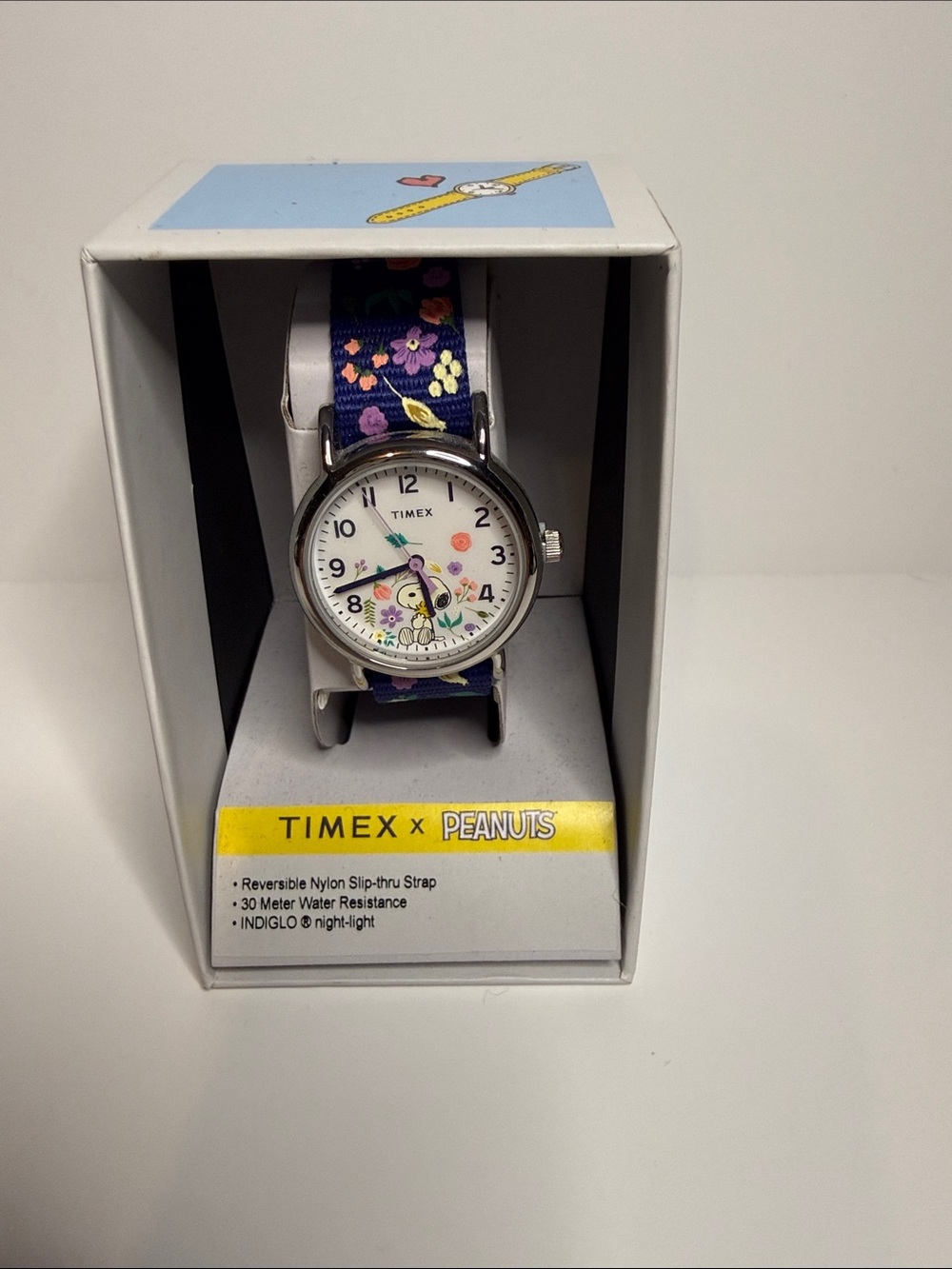 Timex Kids Peanuts Floral Watch - Purple and Yellow Strap